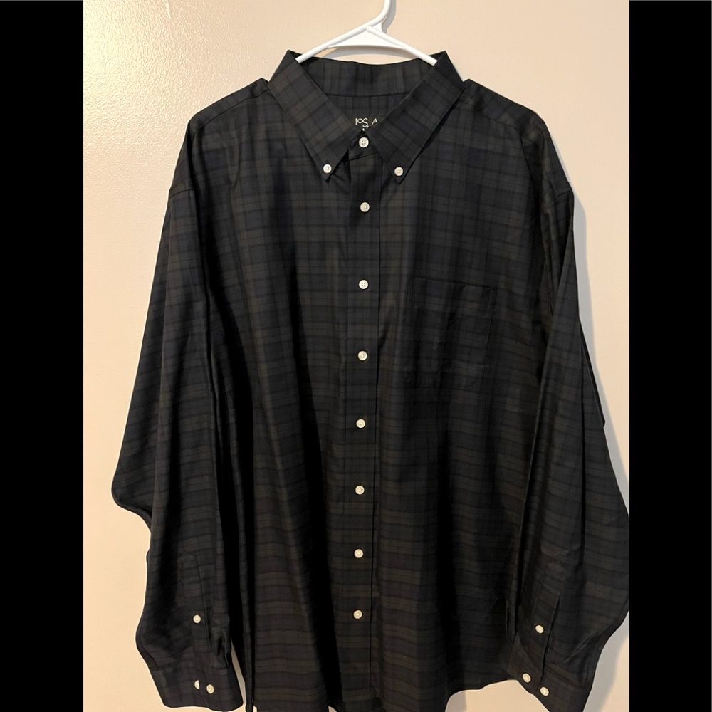 Jos. A Banks Plaid Traveler Fit Long Sleeve Button Down XXL